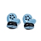 Baking Paint Glass Enamel Beads, Glove, Sky Blue, 17.5x15x10mm, Hole: 1mm