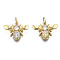 Brass Micro Pave Clear Cubic Zirconia Pendants, Nickel Free, Insects with Jump Rings, Real 16K Gold Plated, 12.5x16.5x3.5mm, Jump Ring: 5x0.8mm, Inner Diameter: 3.4mm