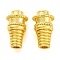 Brass Beads, Long-Lasting Plated, Swirl, Golden, 8x13.5mm, Hole: 2.5mm