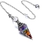 Gemstone & Resin Hexagonal Pointed Dowsing Pendulums, Cone, Antique Silver, 250mm