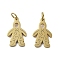 304 Stainless Steel Pendants, Human Charms, with Jump Ring, Ion Plating(IP), Real 18K Gold Plated, 14x8.5x1.5mm, Hole: 2.5mm