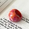 Resin Finger Rings for Women, Coral, Inner Diameter: 17mm