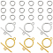 60Pcs 2 Colors Tibetan Style Alloy Toggle Clasps, Flat Round, with 200Pcs 304 Stainless Steel Jump Rings, Platinum & Golden, Flat Round: 15x2mm, Hole: 2mm, Bar: 21mm, Hole: 2mm, 30pcs/color