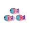 Handmade Lampwork Beads, Fish, with Enamel, Crimson, 20x13x5.5mm, Hole: 1.4mm