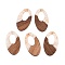 Transparent Resin and Walnut Wood Pendants, Hollow Oval Charms with Gold Foil, Old Lace, 49.5x28x4mm, Hole: 2mm, 