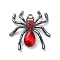 Gothic Rack Plating Alloy Pendants, with Red Rhinestone, Spider, Gunmetal, 30x29x6mm, Hole: 1.8mm