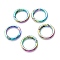 Zinc Alloy Ring Spring Gate Rings, O Rings, Rainbow Color, 27.5x4mm, Inner Diameter: 19.5mm