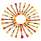 Pandahall Polyester Embroidery Floss, Cross Stitch Threads, Orange, 1mm, about 8.75 Yards(8m)/Bundle, 25 colors, 1 bundle/color, 25 bundles