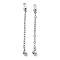 Brass Enamel ABS Imtation Pearl End with Chain, Flat Round, Platinum, Turquoise, 73mm