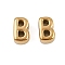 304 Stainless Steel Charms, Letter, Ion Plating(IP), Real 18K Gold Plated , Letter B, 7.5x4.5x3.5mm, Hole: 1.8mm
