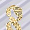 Brass Micro Pave Clear Cubic Zirconia Open Cuff Rings for Women, Letter, Rack Plating, Long-Lasting Plated, Cadmium Free & Lead Free, Real 18K Gold Plated, Letter Z, 11.5mm