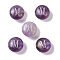 Natural Amethyst Beads, Rondelle with Letter, Letter M, 8.5~9x5~5.5mm, Hole: 1.2mm