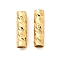 Brass Textured Tube Beads, Long-Lasting Plated, Rack Plating, Lead Free & Cadmium Free, Real 24K Gold Plated, 9.5x3mm, Hole: 1.9mm