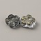 Transparent Glass Beads, with Gold Powder, Flower, Black, 13.5x14x6mm, Hole: 1.2mm