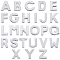 52Pcs 26 Styles Alloy Slide Charms, Letters A~Z, Letter A~Z, 13.5x8.5~14x4.5mm, Hole: 10x2mm, 2pcs/style