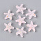 Frosted Glass Beads, Starfish, with Gold Powder, Pearl Pink, 15x16x8mm, Hole: 1mm, about 909pcs/1000g