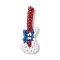 Handmade Glass Seed Beaded Guitar Pendants, with 304 Stainless Steel Jump Ring, Colorful, 44.5x17.5x5mm, Hole: 3mm