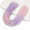 Transparent Painted Glass Beads Strands, Faceted, Rondelle, Pink, 3.4x2.6mm, Hole: 0.5mm, about 135~140pcs/strand, 32~34cm