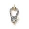 Flat Round Brass Micro Pave Clear Cubic Zirconia Lobster Claw Clasps, Lead Free & Cadmium Free, Real 18K Gold Plated, 32.5mm