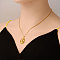 Stainless Steel Flower Pendant Necklaces for Women, Real 18K Gold Plated, 17.72 inch(45cm)