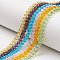 Glass Beads Strands, Faceted, Rondelle, Mixed Color, 3.5~3.8x3mm, Hole: 0.4mm, about 105~110pcs/strand, 29~31cm