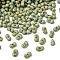 Opaque Glass Beads, Peanut, Dark Sea Green, 6.5x3.5x2.5~3mm, Hole: 1mm, about 541pcs/bag