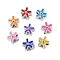 CCB Plastic European Beads, Large Hole Beads, Enamel Style, Flower, 11x11x7.5mm, Hole: 5mm