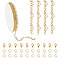 Pandahall DIY 304 Stainless Steel Chain Necklace Making Kits, Real 18K Gold Plated, 6x4.5x0.5mm, 2m