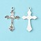 Tibetan Style Pendants, For Easter, Lead Free and Cadmium Free, Crucifix Cross Pendant, Antique Silver, 33.5x20.5x2.5mm, Hole: 2mm