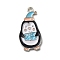 Winter Theme Alloy Enamel Pendants, Platinum, Penguin, 26.5x13x1.7mm, Hole: 1.8mm
