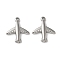 304 Stainless Steel Pendants,  Plane Charms, Stainless Steel Color, 14x12x2.5mm, Hole: 1mm