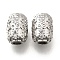 Brass Beads, Column, Real Platinum Plated, 10x7.5mm, Hole: 3mm