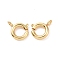Brass Spring Ring Clasps, Cadmium Free & Nickel Free & Lead Free, Real 18K Gold Plated, 13x10x3.5mm, Hole: 1.6mm