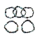 Bracelets élastiques à perles turquoise naturelles X-BJEW-K213-64-2