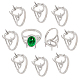 Chgcraft 10 pieza de anillo de platino con 4 garras en blanco KK-CA0002-19-2