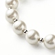 Natural Amazonite & Shell Pearl Beaded Bracelet for Girl Women X1-BJEW-TA00022-6