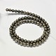 Natural Pyrite Round Beads Strands G-F197-10-16mm-2