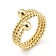 Brass Ball Triple Layer Wrap Ring for Women RJEW-E046-25G-3