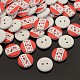 2-Hole Flat Round Star Printed Wooden Sewing Buttons X-BUTT-M004-13mm-04-1