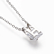 304 Stainless Steel Initial Pendant Necklaces NJEW-O118-34-3