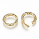 Brass Micro Pave Clear Cubic Zirconia Twister Clasps ZIRC-S067-119-NF-3