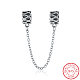925 Sterling Silver European Beads with Safety Chain STER-BB16107-8
