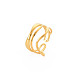 Placcatura ionica (ip) 304 anello per polsino aperto avvolgente in acciaio inossidabile per donna RJEW-S405-236G-3