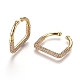 Brass Micro Pave Clear Cubic Zirconia Cuff Earrings EJEW-L234-58A-G-1