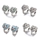 Bear Rack Plating Brass Cubic Zirconia Hoop Earrings for Women EJEW-K245-02P-1