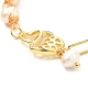 Bracelet à maillons en zircone cubique micro pavé en laiton à double cœur pour le cadeau de la Saint-Valentin BJEW-JB07067-02-4