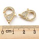 Brass Micro Pave Clear Cubic Zirconia Lobster Claw Clasps KK-Q789-03G-3