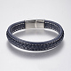 Bracelets en cuir tressé BJEW-H561-07E-1