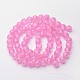 Perles en verre craquelé rondes transparentes rose chaud X-CCG-Q001-12mm-02-2