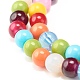 Карамельный цвет круглые стеклянные бусины стрейч браслеты набор для детей и родителей BJEW-JB07176-7